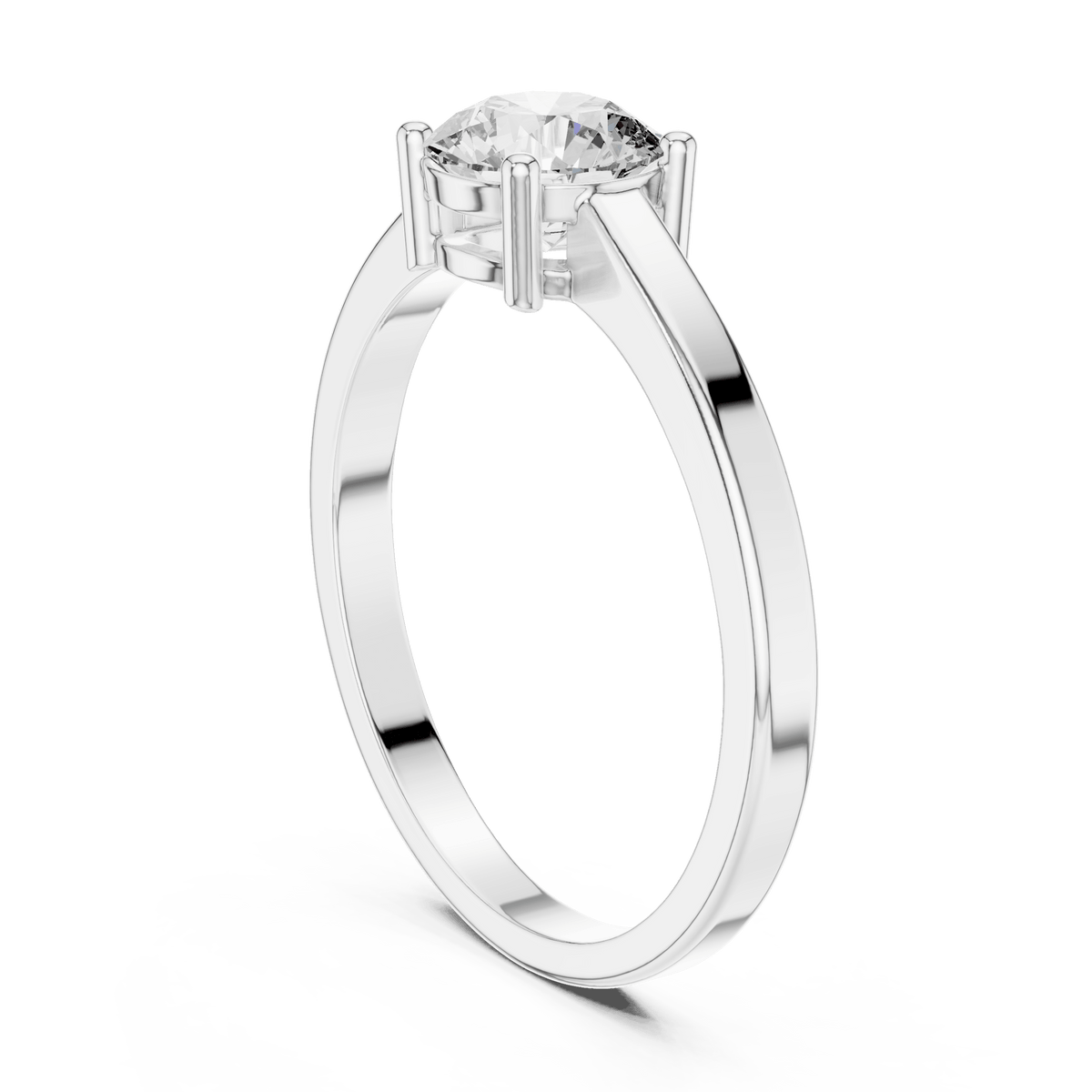 Round Solitaire Milgrain Shank Lab Grown Diamond Ring