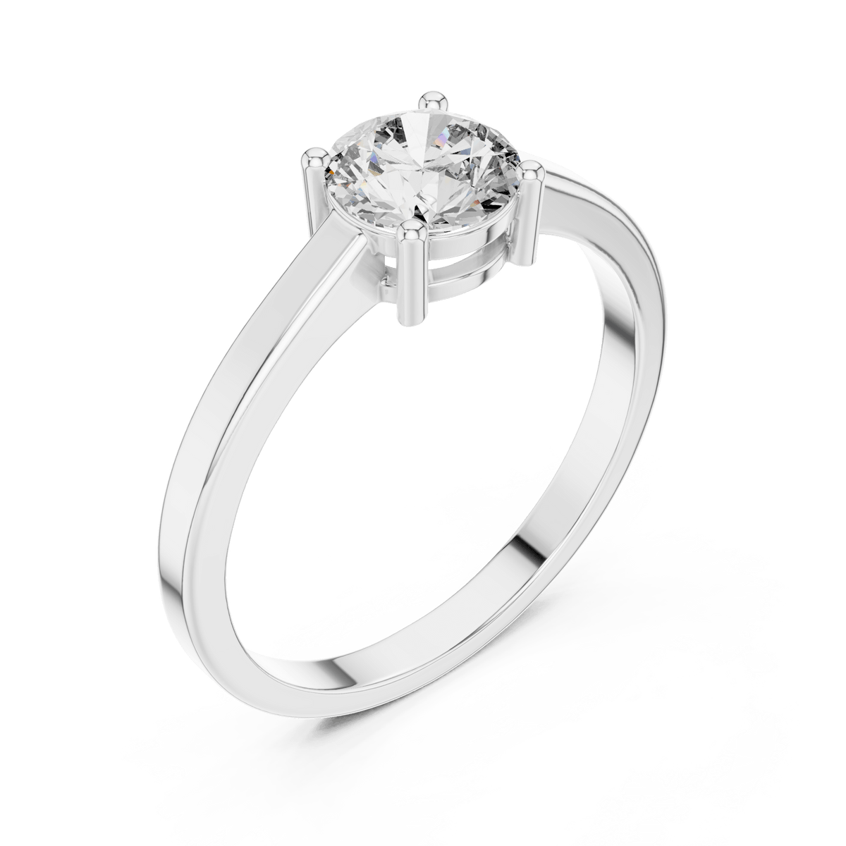 Round Solitaire Milgrain Shank Lab Grown Diamond Ring
