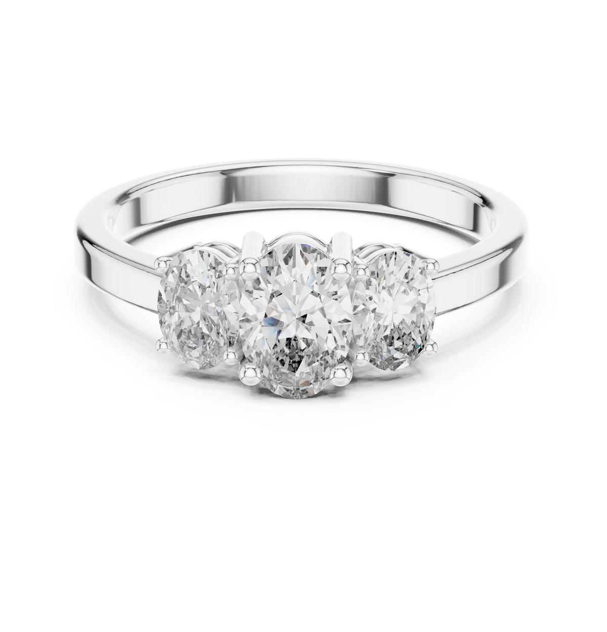 Triple Oval Cut Three Stone Lab Grown Diamond Ring