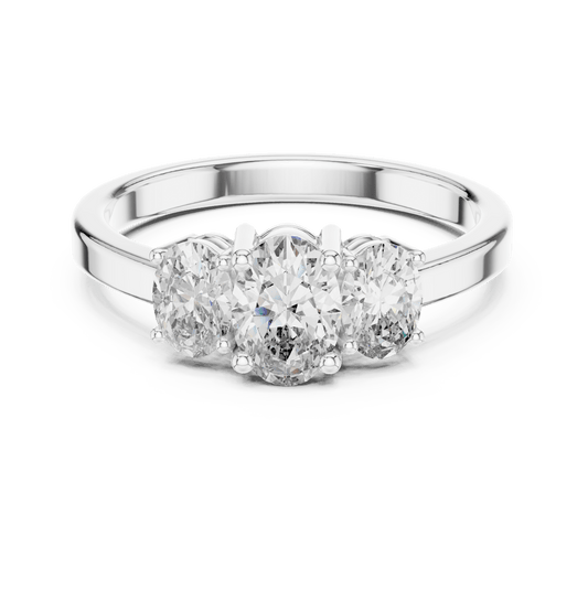 Triple Oval Cut Three Stone Lab Grown Diamond Ring