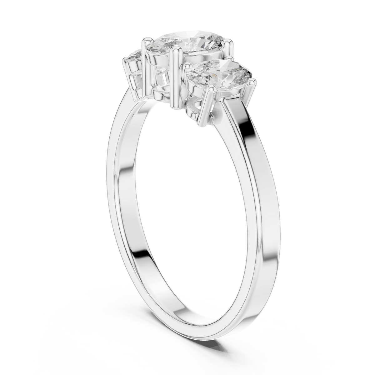 Triple Oval Cut Three Stone Lab Grown Diamond Ring