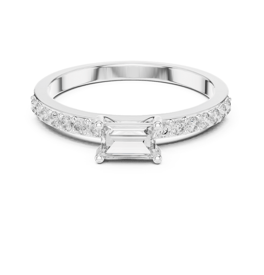 Modern East West Emerald Cut Lab Grown Diamond Ring