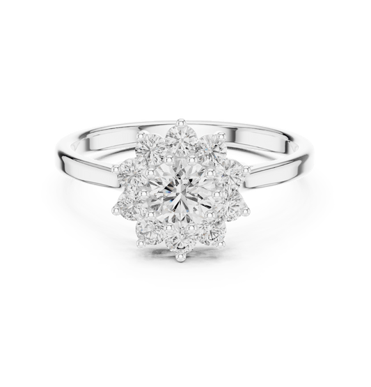 Botanical Bloom Round Cluster Lab Grown Diamond Ring