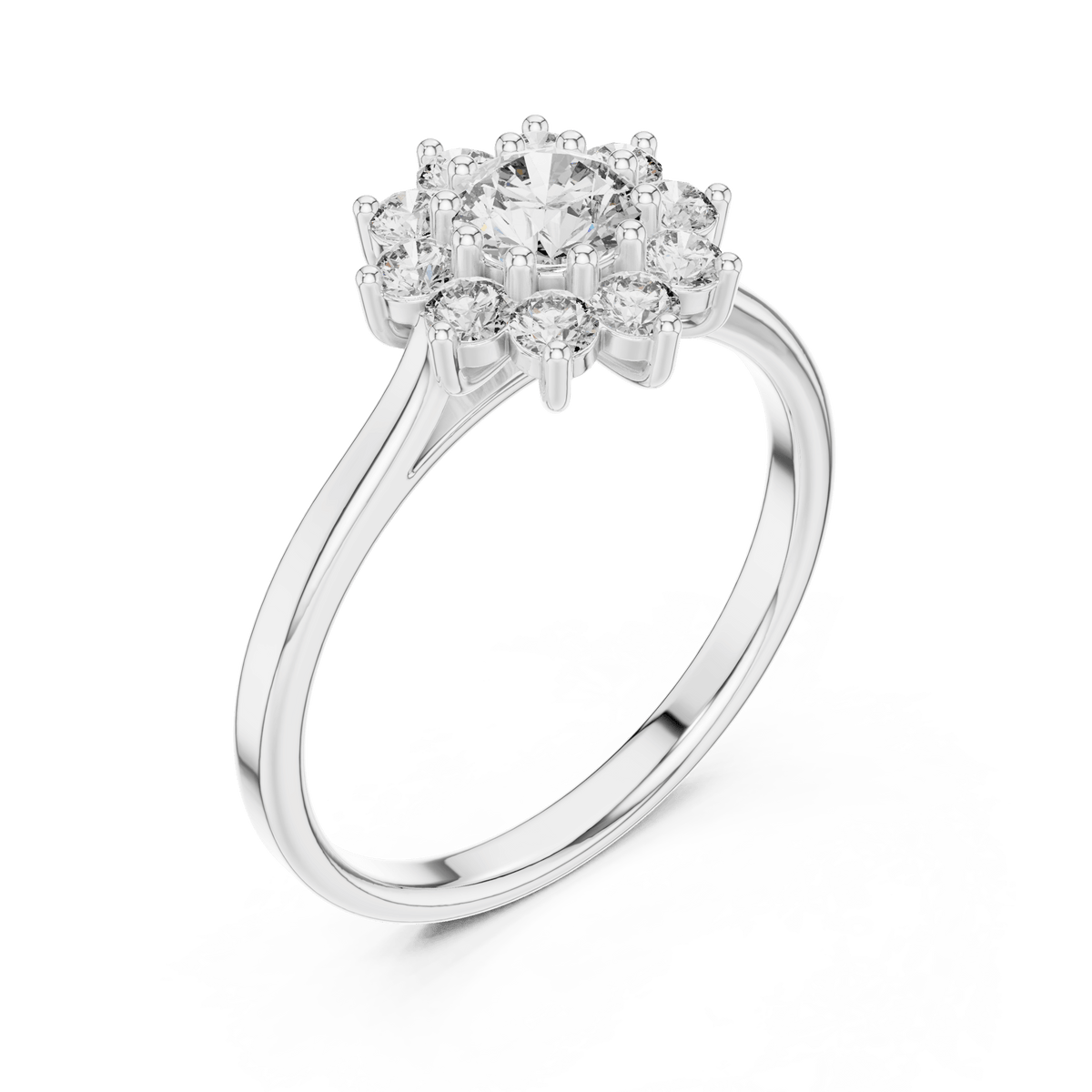 Botanical Bloom Round Cluster Lab Grown Diamond Ring