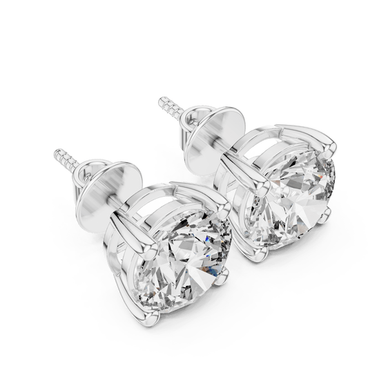 Classic Four-Prong Round Lab Grown Diamond Studs