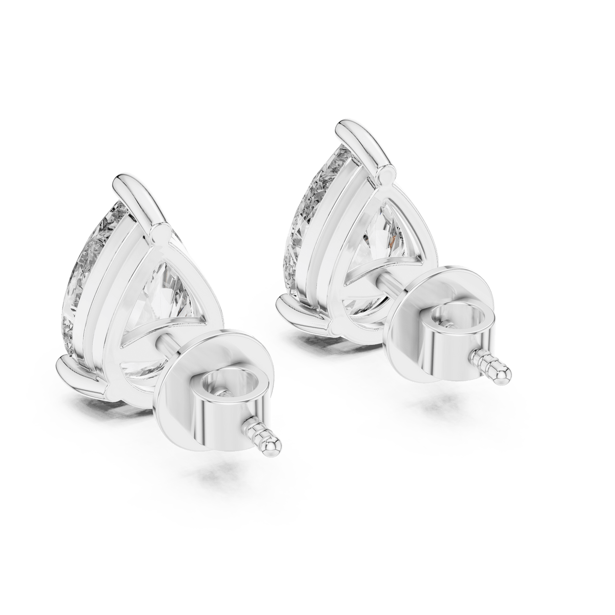 Pear Cut Solitaire Lab Grown Diamond Earrings
