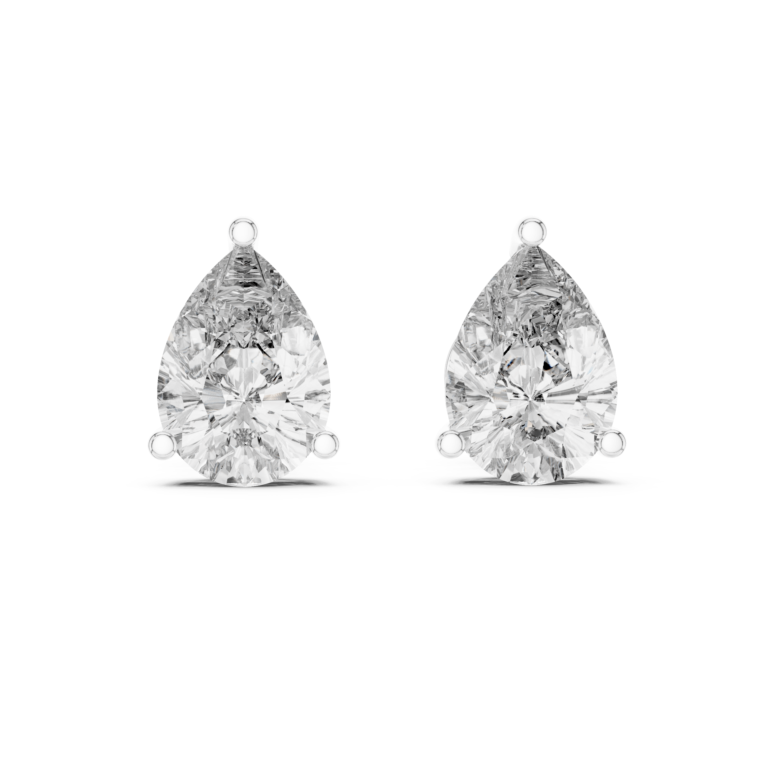 Pear Cut Solitaire Lab Grown Diamond Earrings