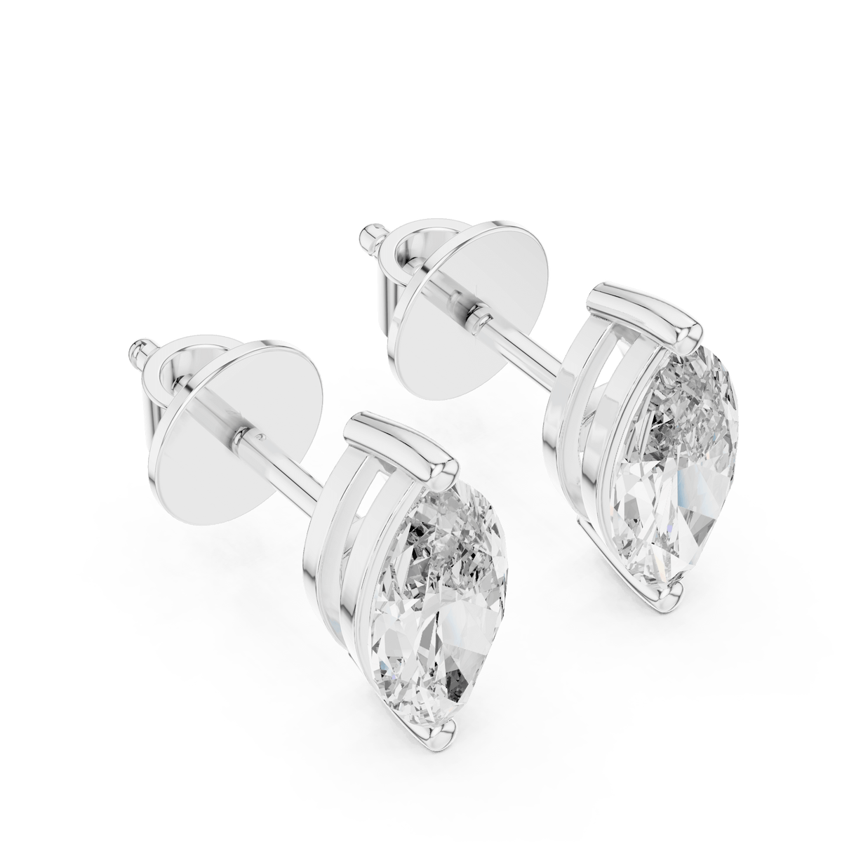 Vertical Marquise Cut Lab Grown Diamond Earrings