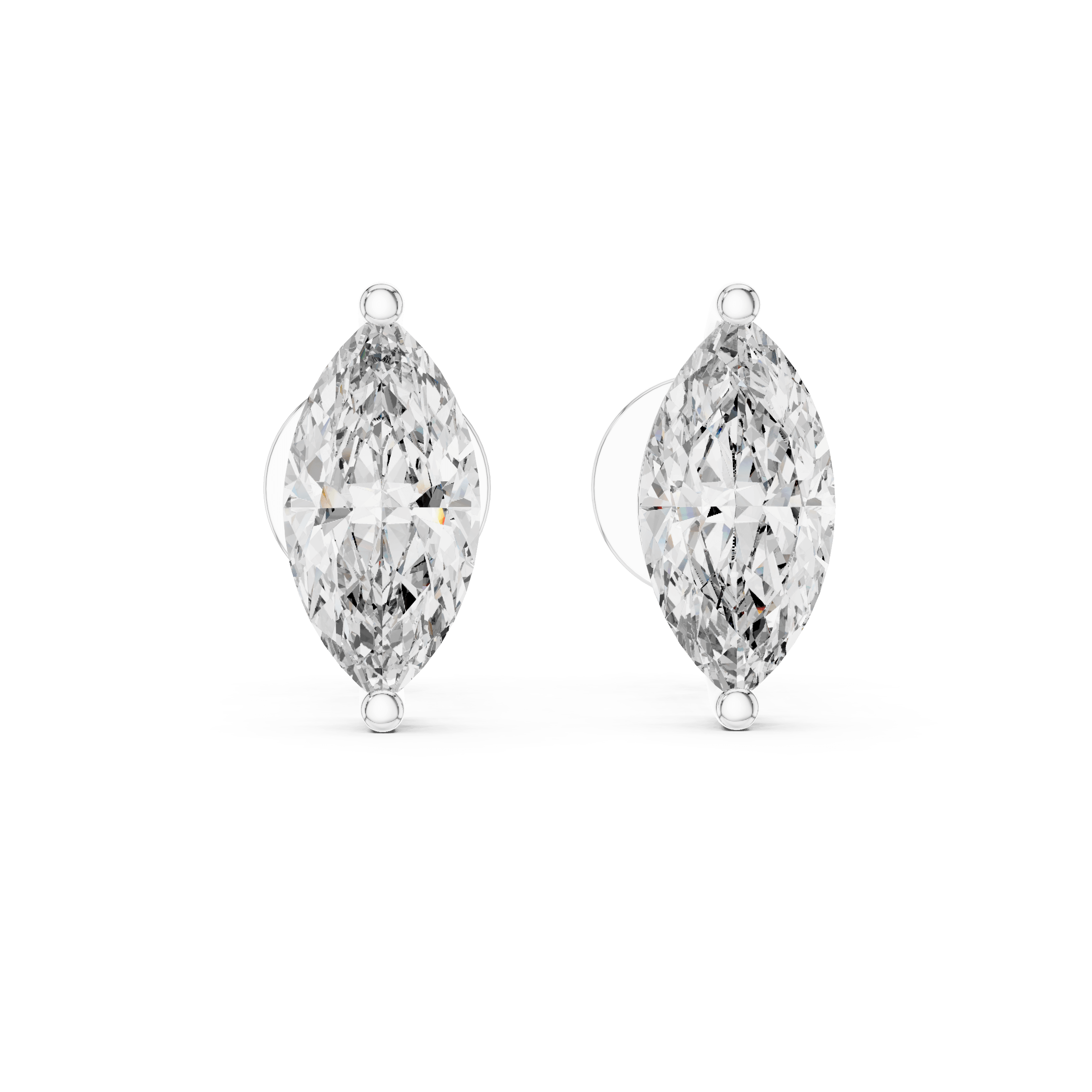 Vertical Marquise Cut Lab Grown Diamond Earrings