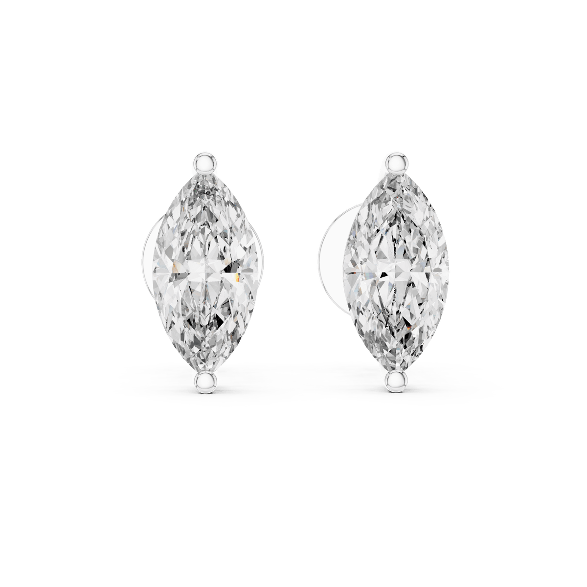 Vertical Marquise Cut Lab Grown Diamond Earrings