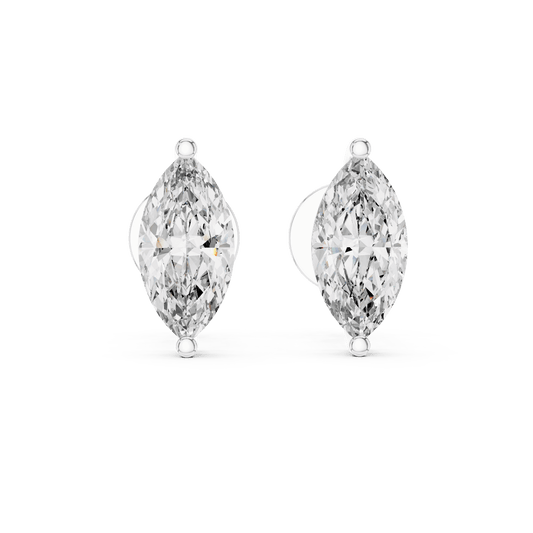 Vertical Marquise Cut Lab Grown Diamond Earrings