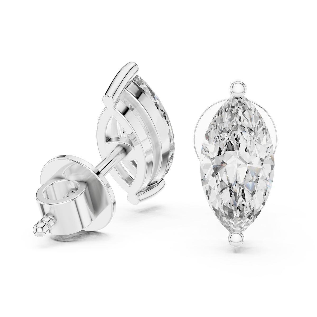Vertical Marquise Cut Lab Grown Diamond Earrings