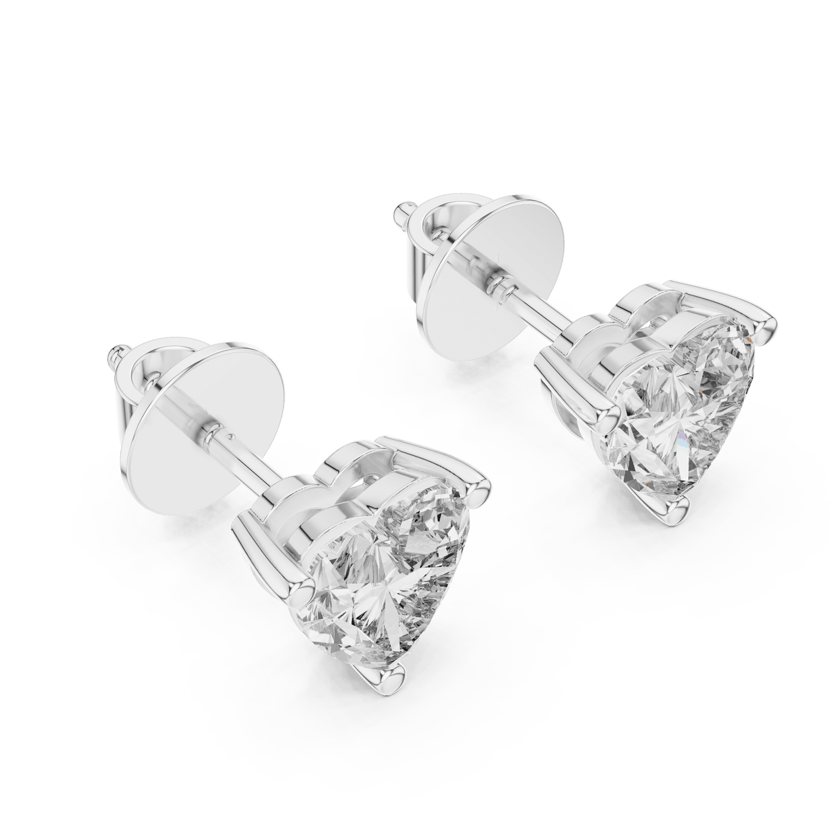 Romantic Heart Solitaire Lab Grown Diamond Studs