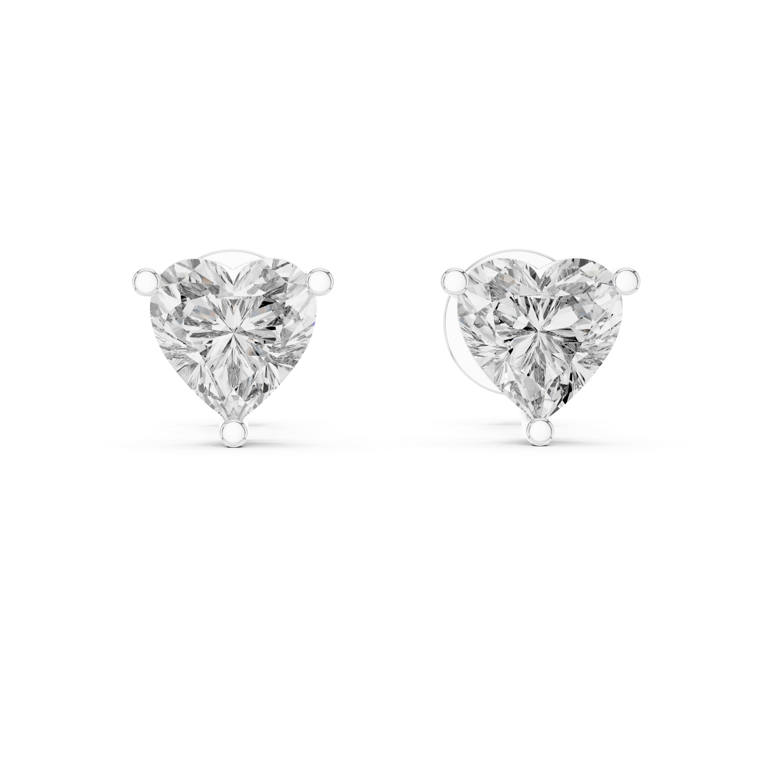 Romantic Heart Solitaire Lab Grown Diamond Studs