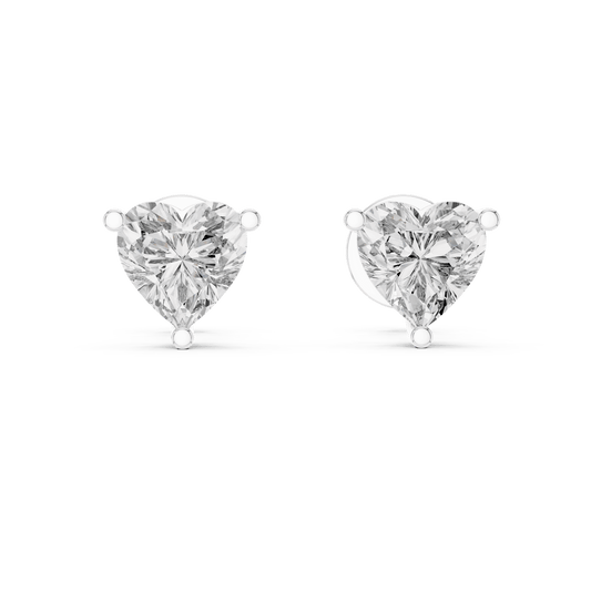 Romantic Heart Solitaire Lab Grown Diamond Studs