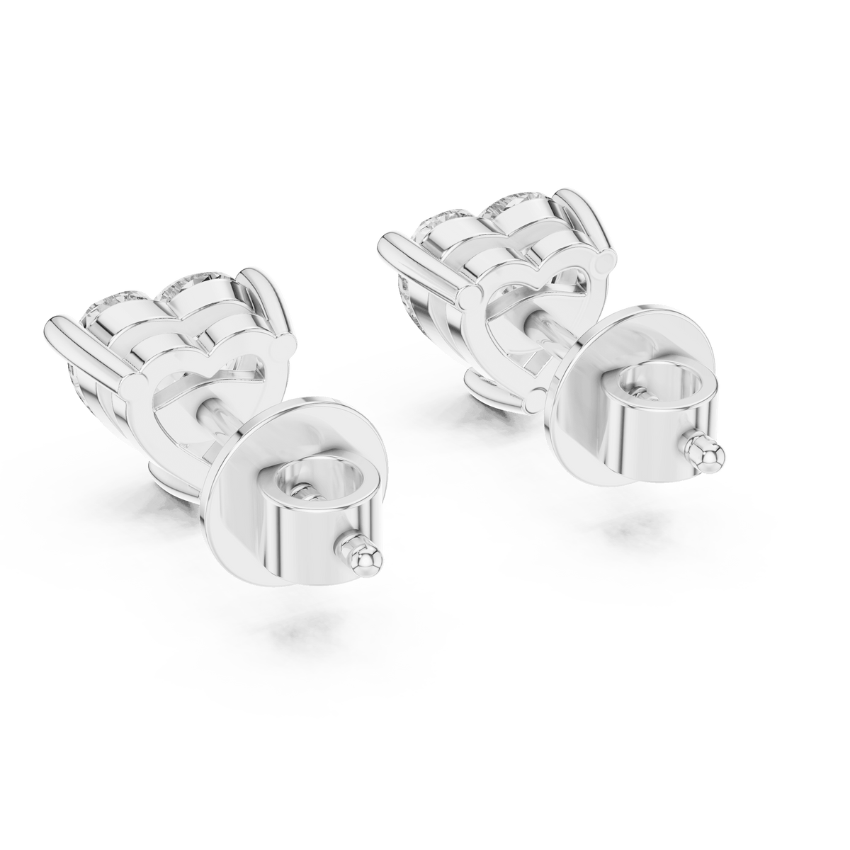 Romantic Heart Solitaire Lab Grown Diamond Studs