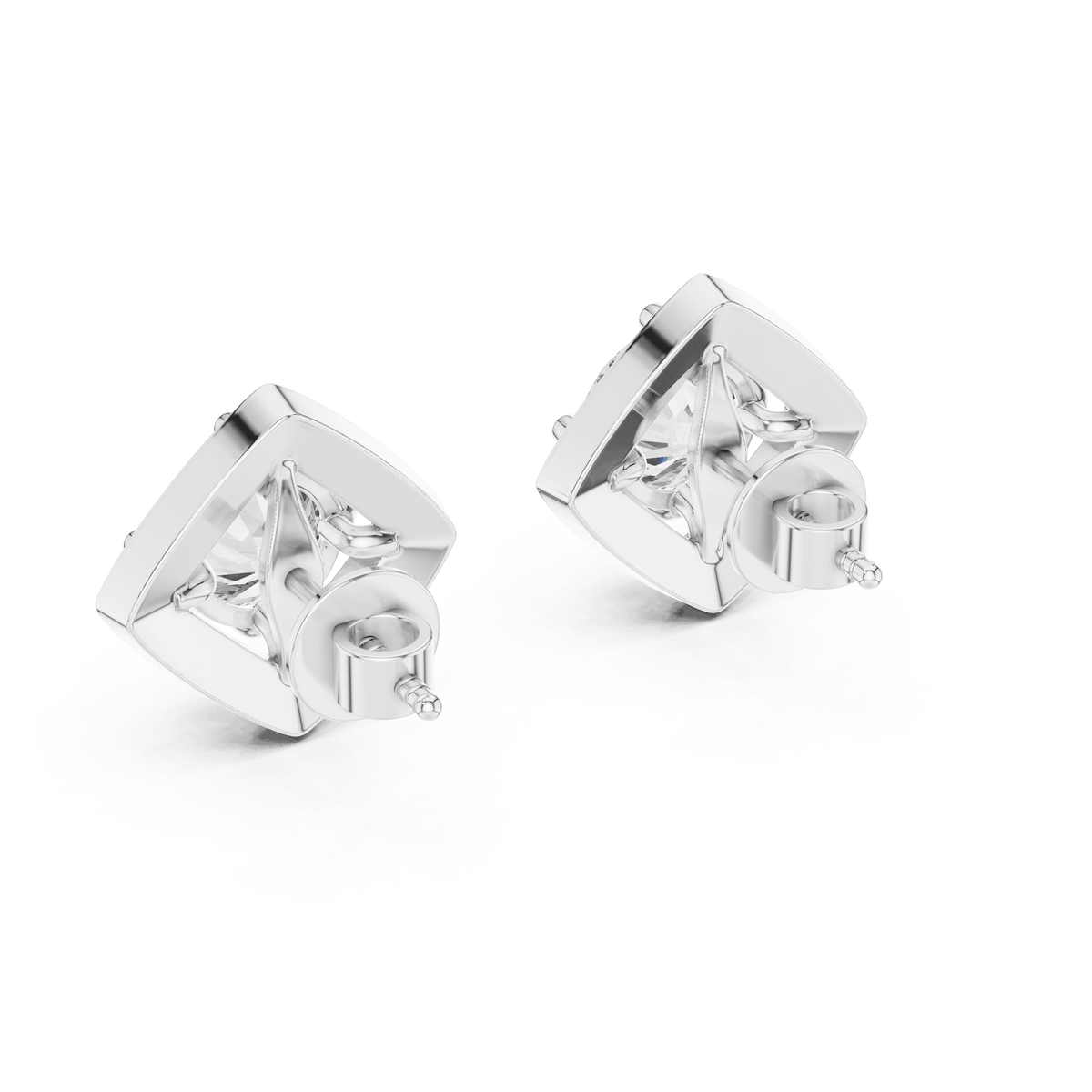 Kite Geometric Halo Lab Grown Diamond Earrings