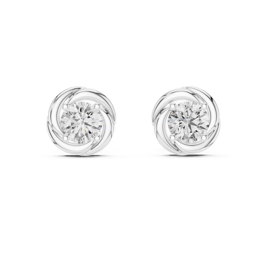 Aura Twisting Solitaire Lab Grown Diamond Studs
