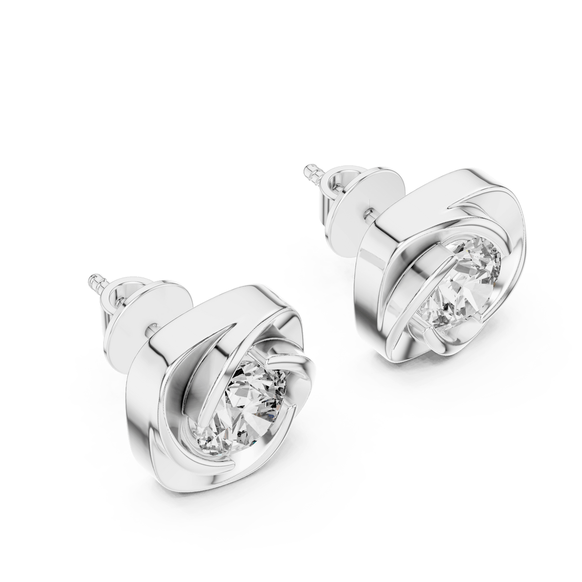 Cushion Floral Swirl Lab Grown Diamond Earrings