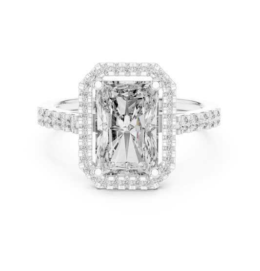 Radiant Cut Floating Halo Lab Grown Diamond Ring