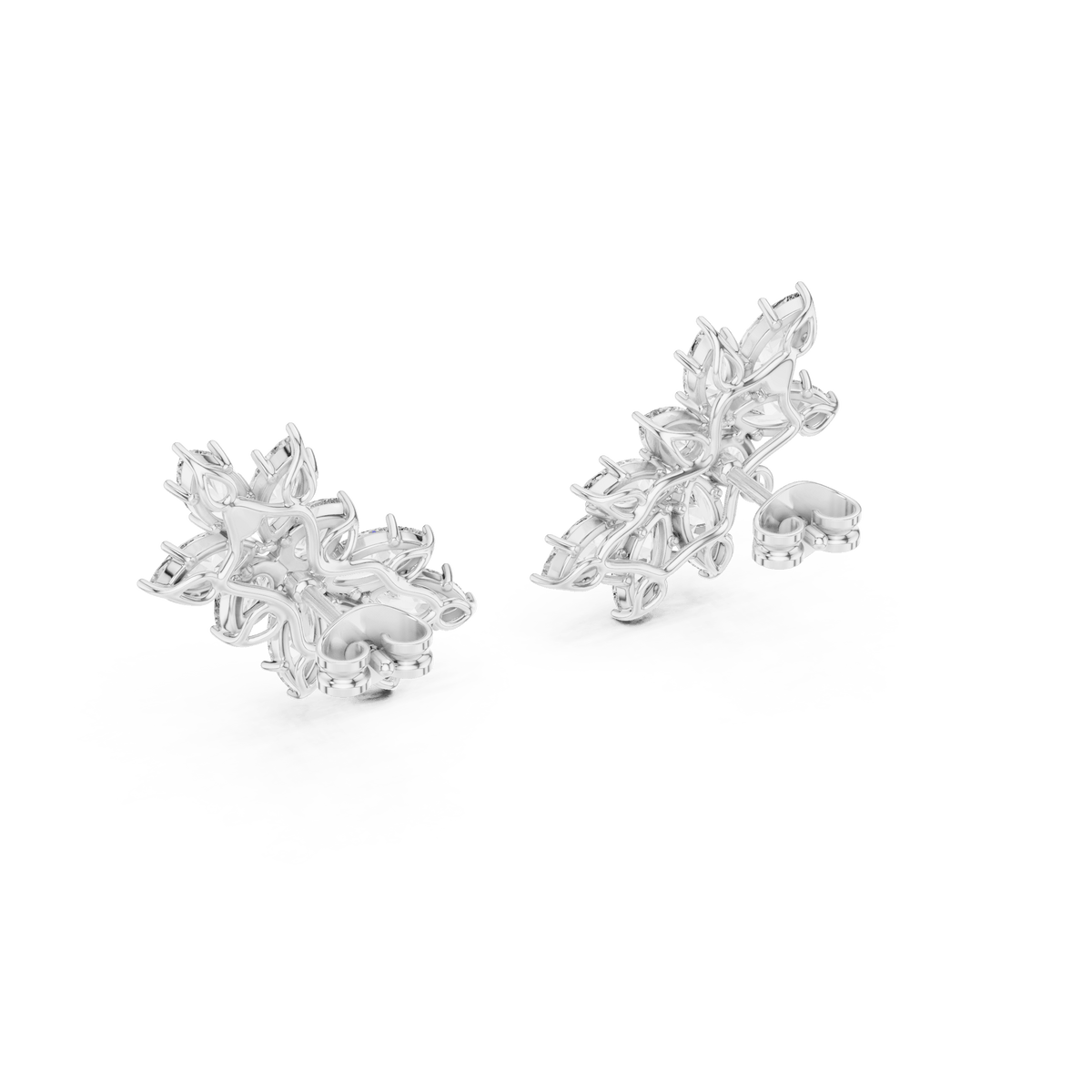 Marquise Leaf Spray Lab Grown Diamond Earrings