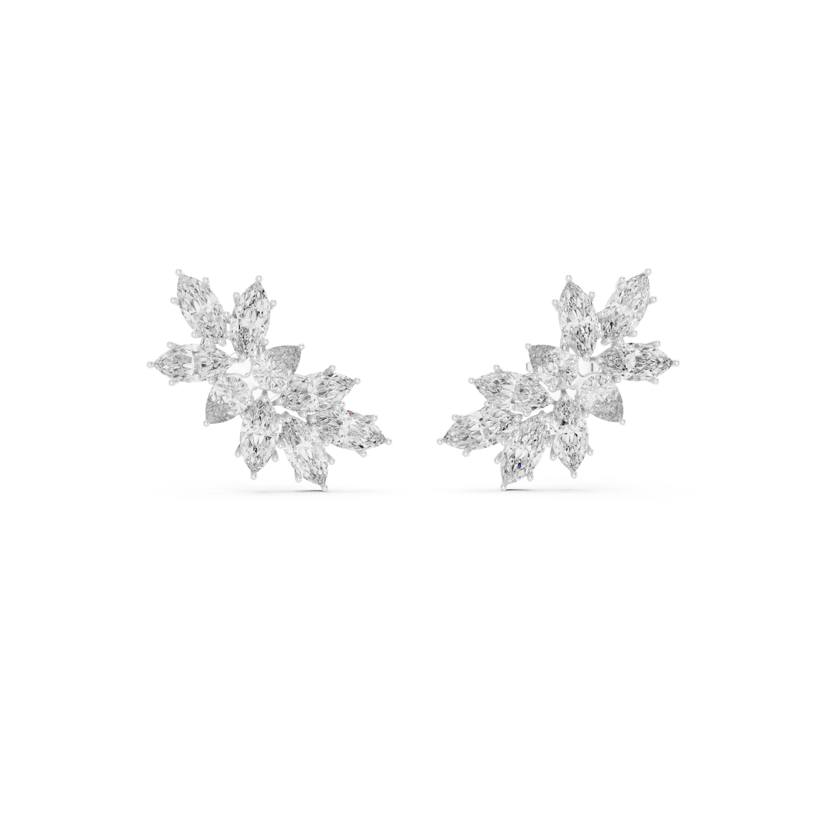 Marquise Leaf Spray Lab Grown Diamond Earrings