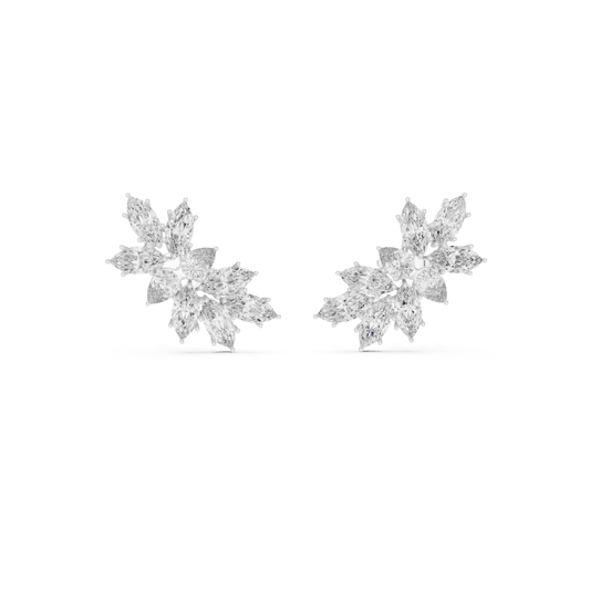 Marquise Leaf Spray Lab Grown Diamond Earrings