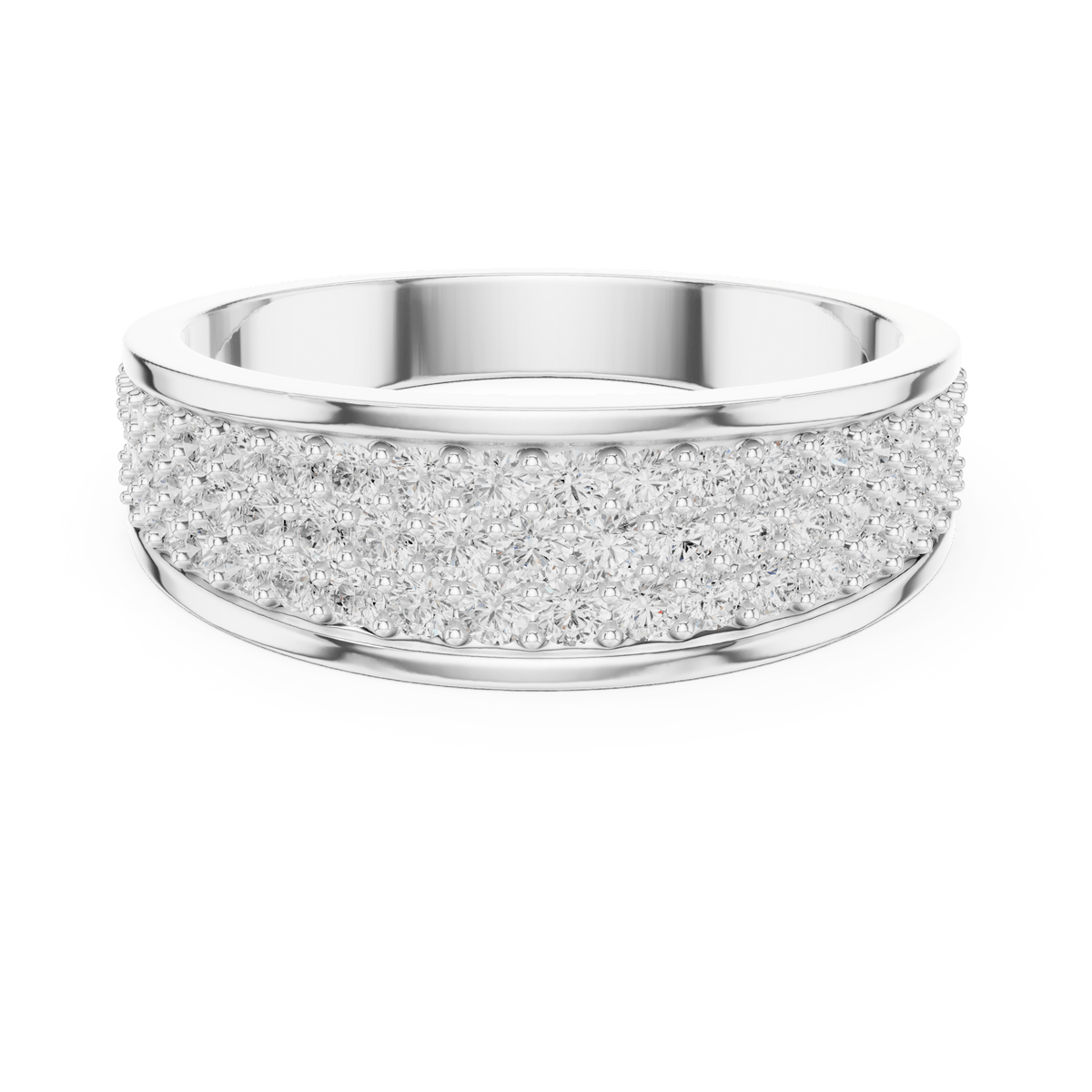 Triple-Row Micro Pave Lab Grown Diamond Band