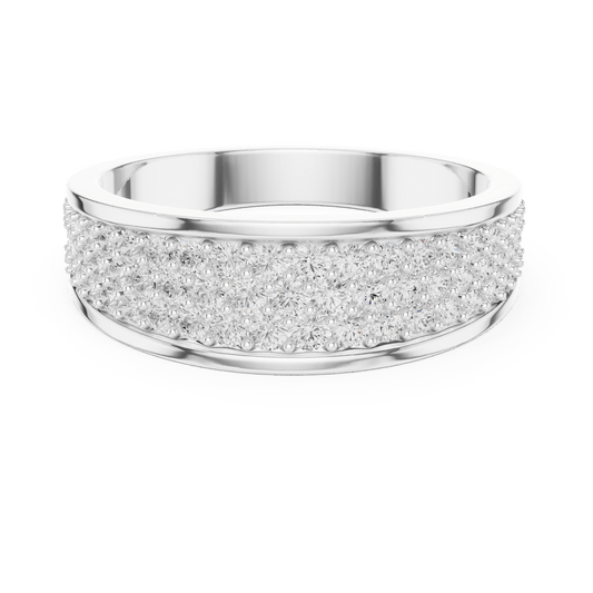 Triple-Row Micro Pave Lab Grown Diamond Band