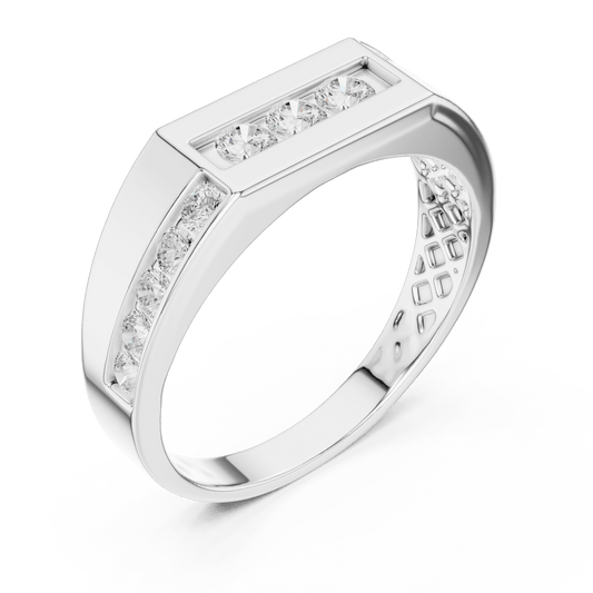 Three-Stone Center Channel-Set Accent Lab Grown Diamond Band