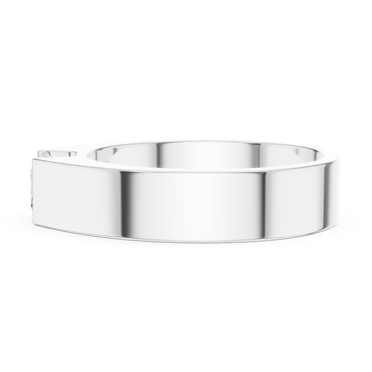 Flush Channel Set Princess Cut Men's Lab Grown Diamond Ring