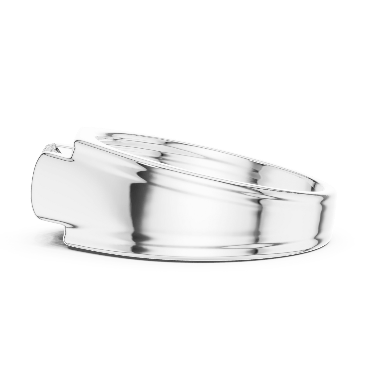 Modern Vertical Channel Solitaire Wide Band Lab Grown Diamond Ring