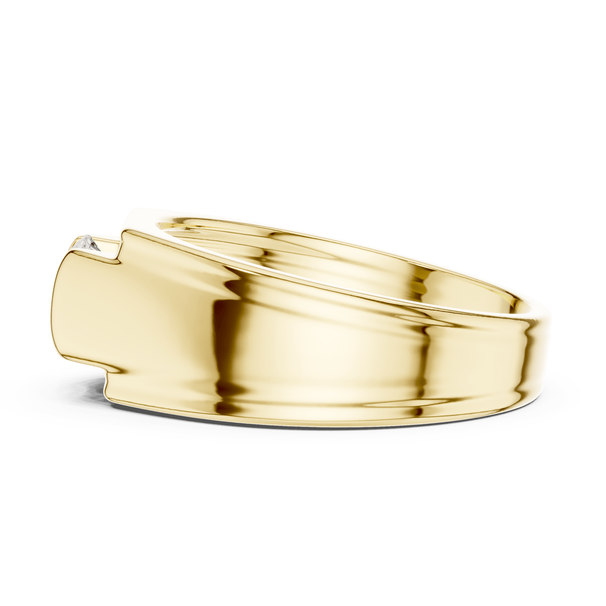  Vertical Bar-Set Round Diamond Men's Ring in 14KT Solid Gold