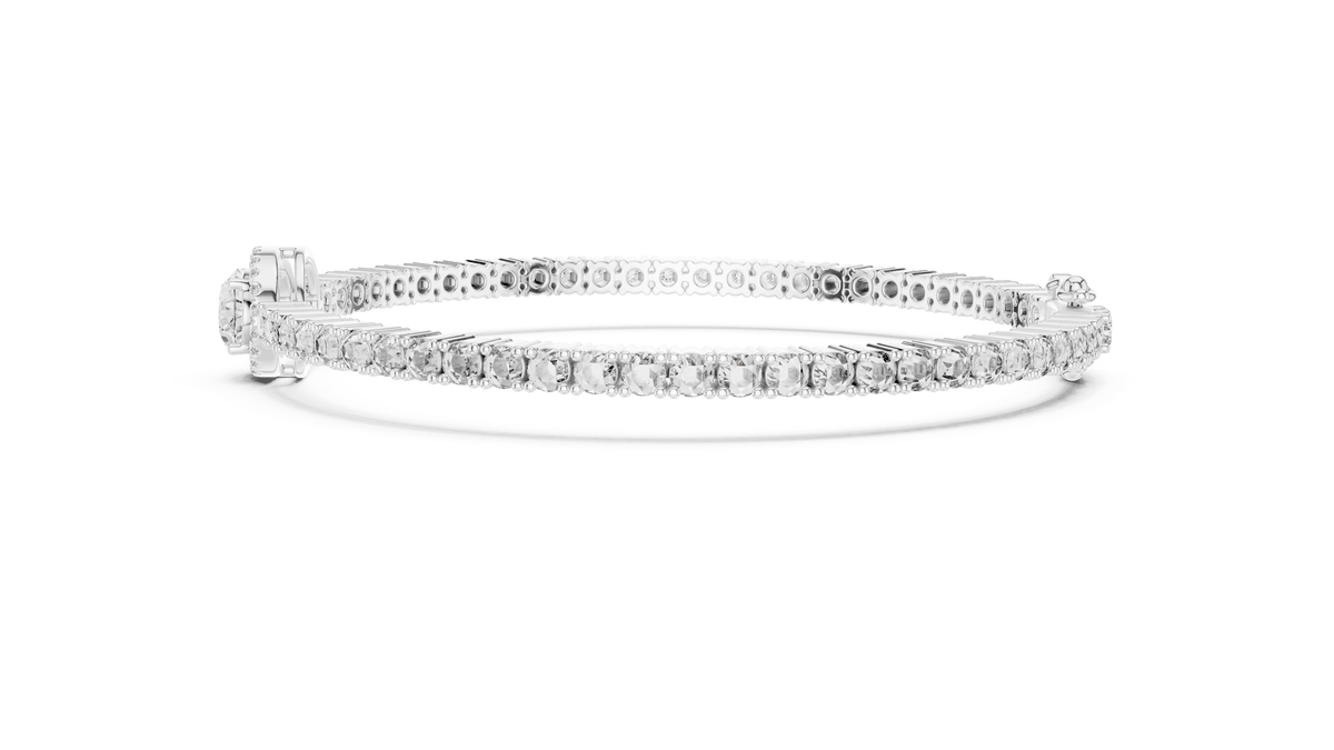 East-West Oval Lab Diamond Halo Centerpiece Tennis Bracelet in 925 Sterling Silver
