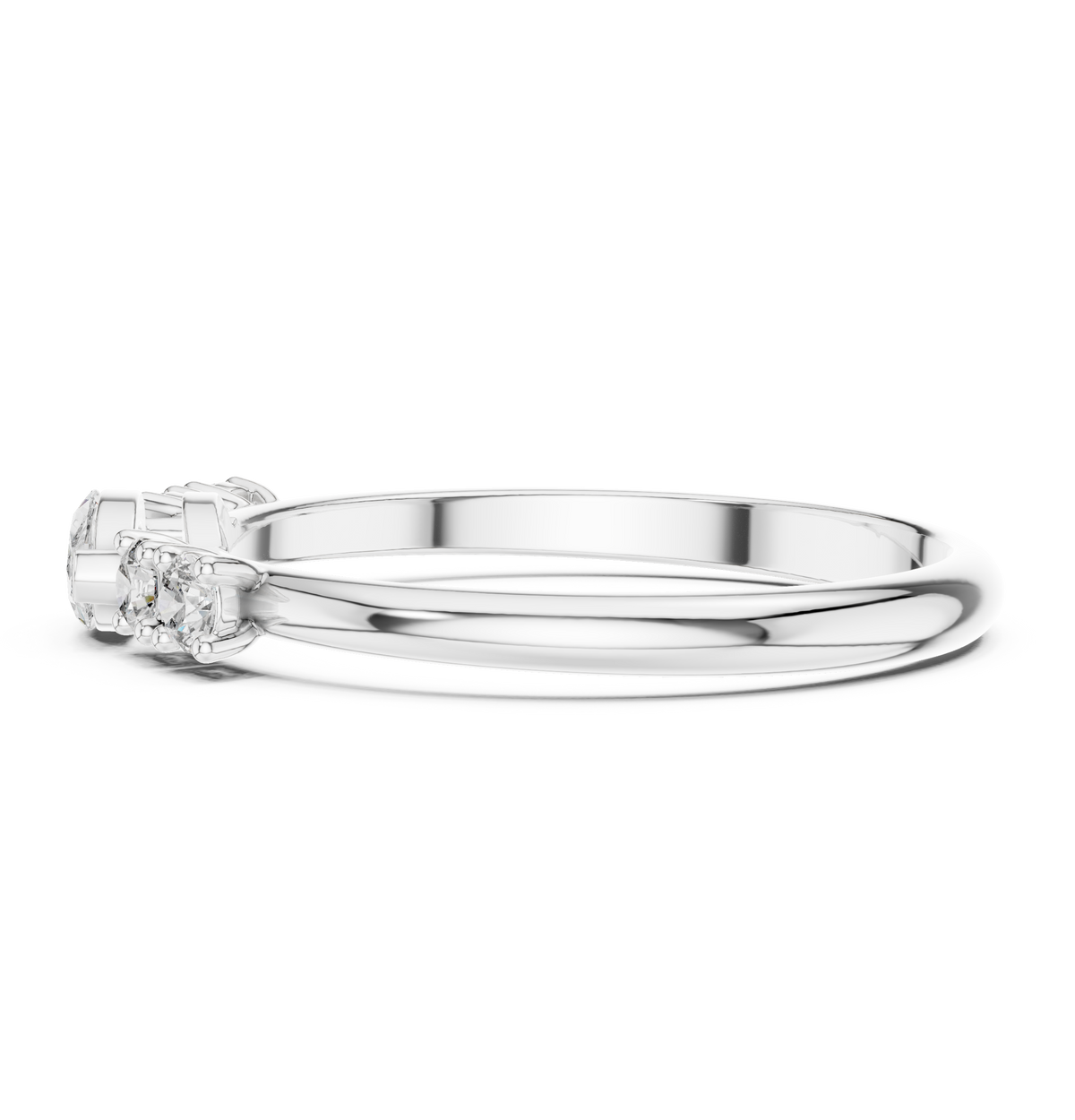 Horizontal Oval Accent Solitaire Lab Grown Diamond Ring
