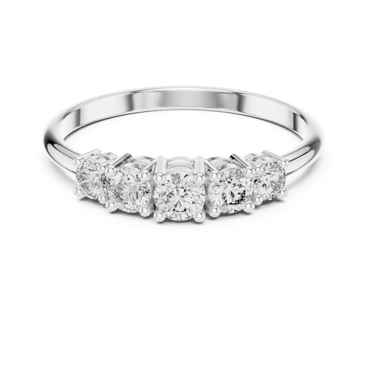 Classic Five-Stone Round Lab Grown Diamond Ring