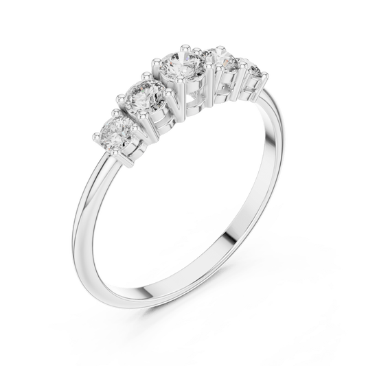 Classic Five-Stone Round Lab Grown Diamond Ring