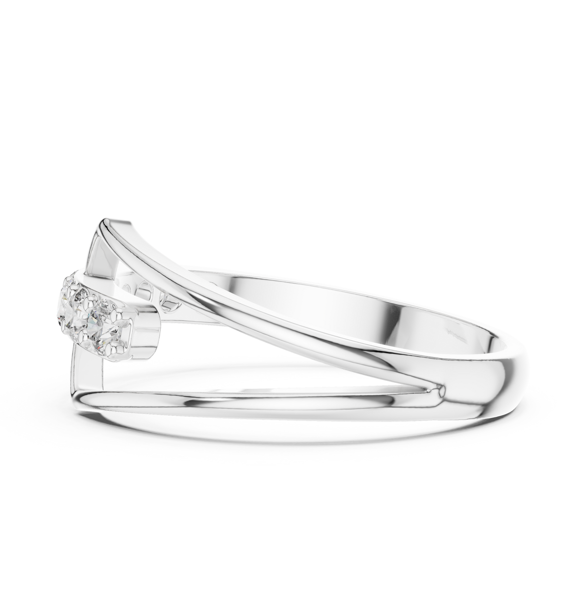 Geometric Split Chevron Lab Grown Diamond Ring