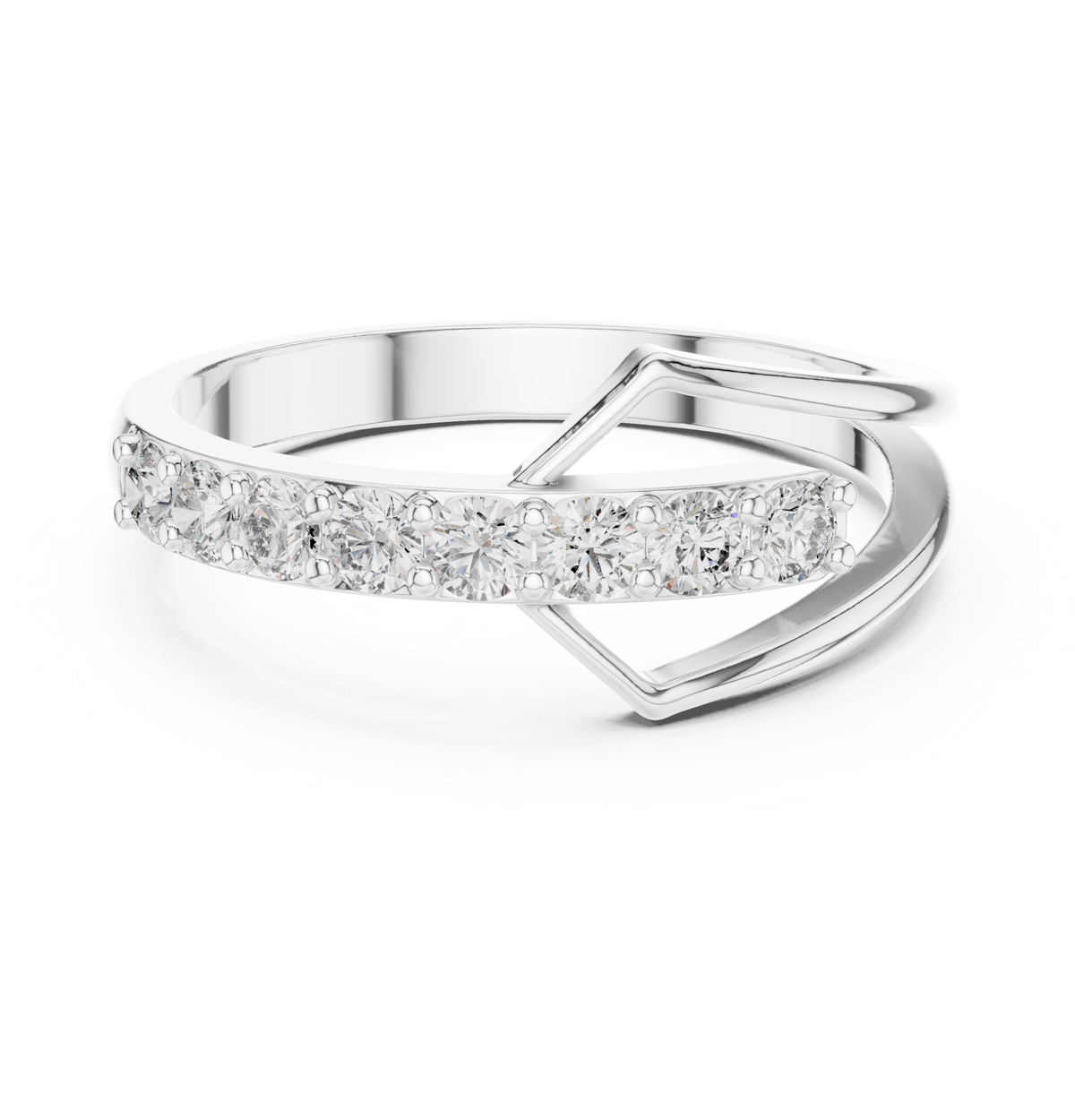 Geometric Split Chevron Lab Grown Diamond Ring