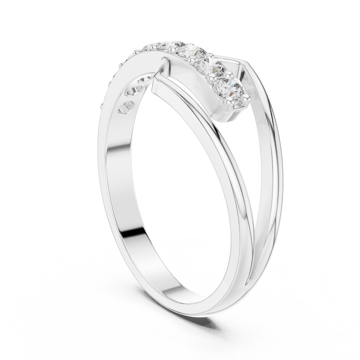 Geometric Split Chevron Lab Grown Diamond Ring