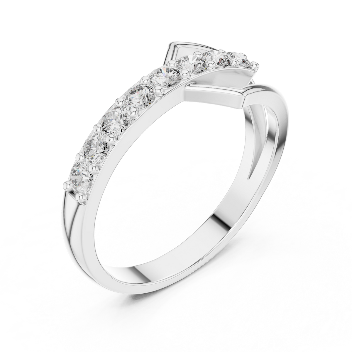 Geometric Split Chevron Lab Grown Diamond Ring
