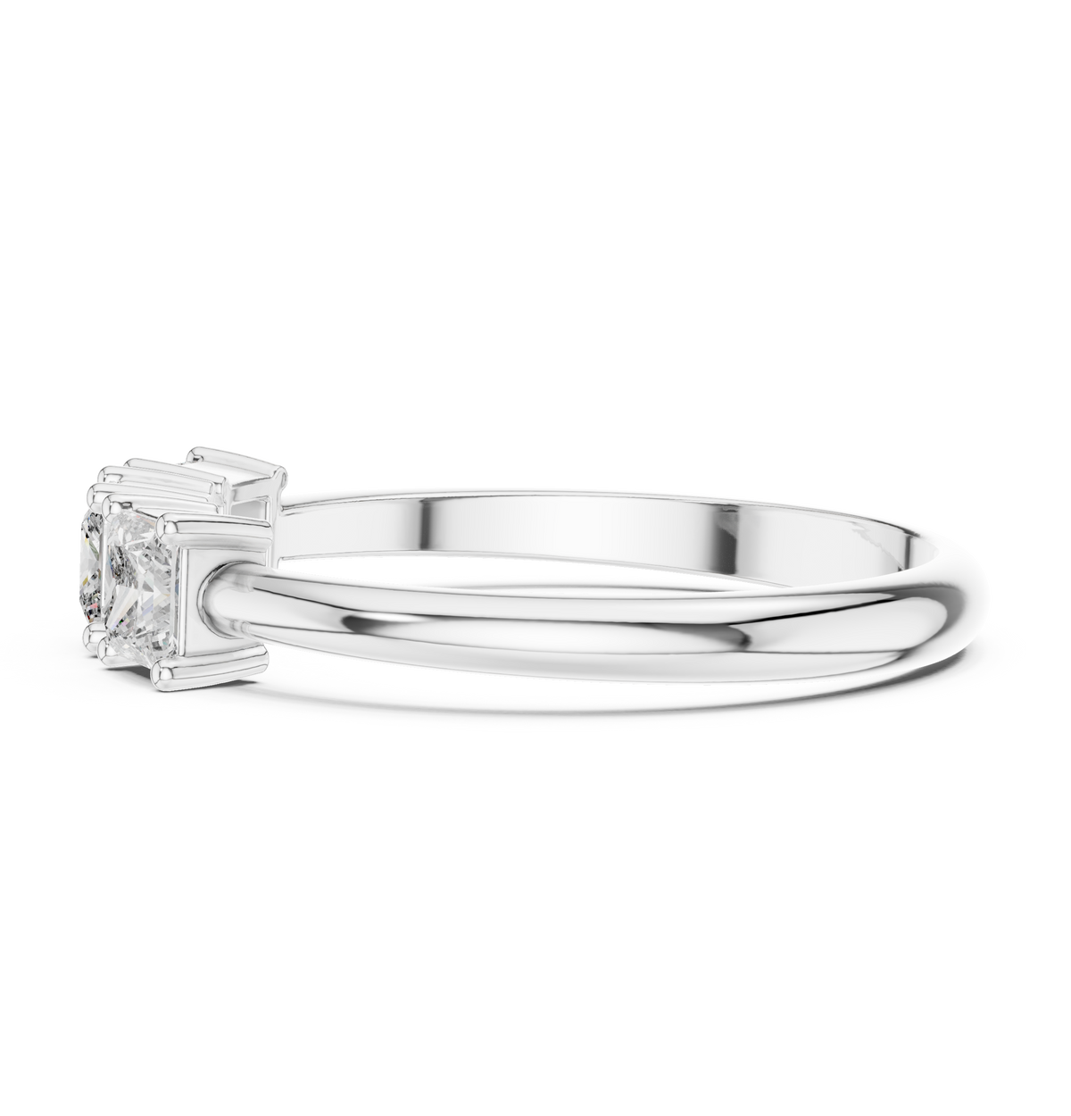 Princess Cut Three-Stone Lab Grown Diamond Ring