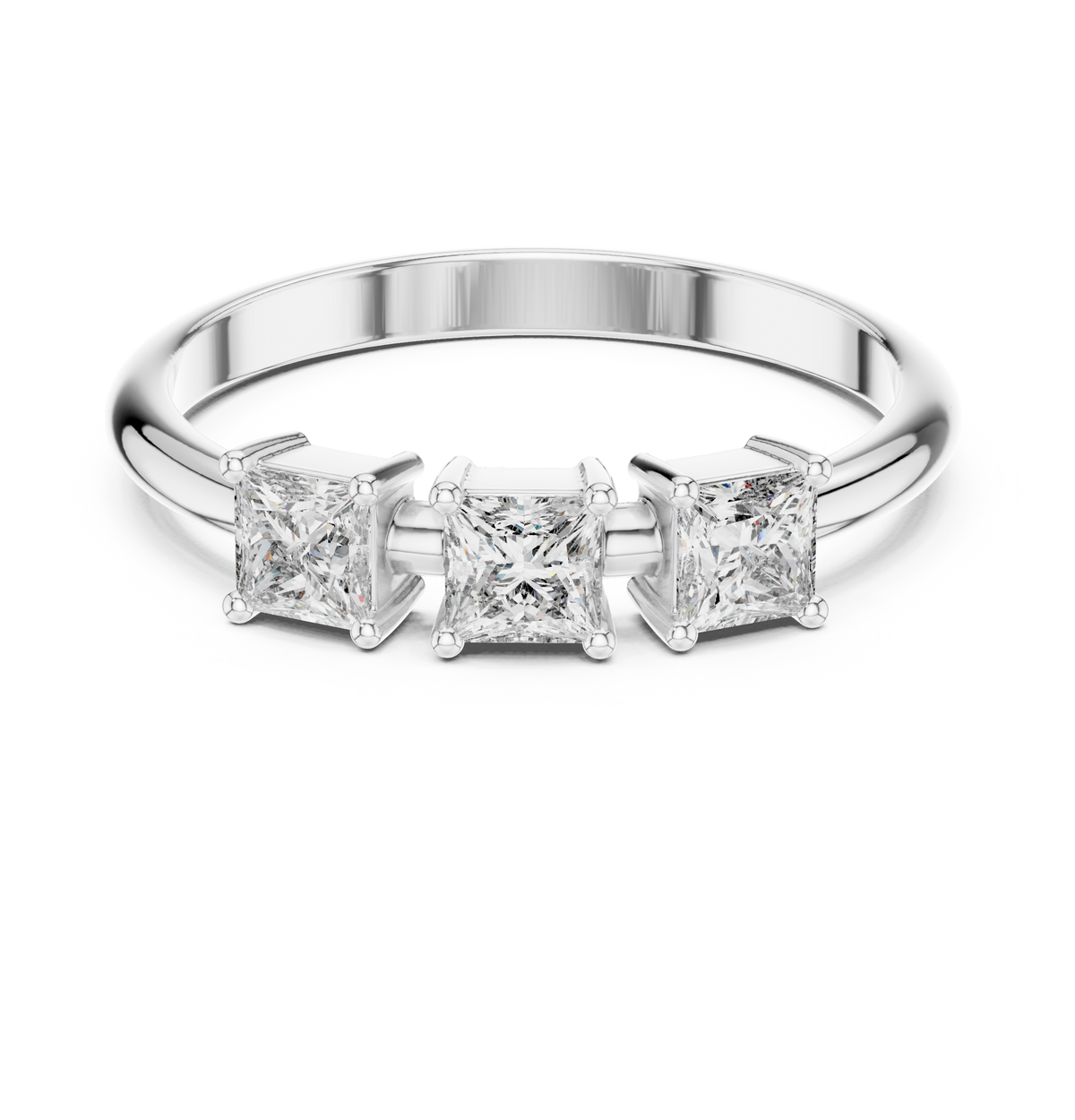 Princess Cut Three-Stone Lab Grown Diamond Ring