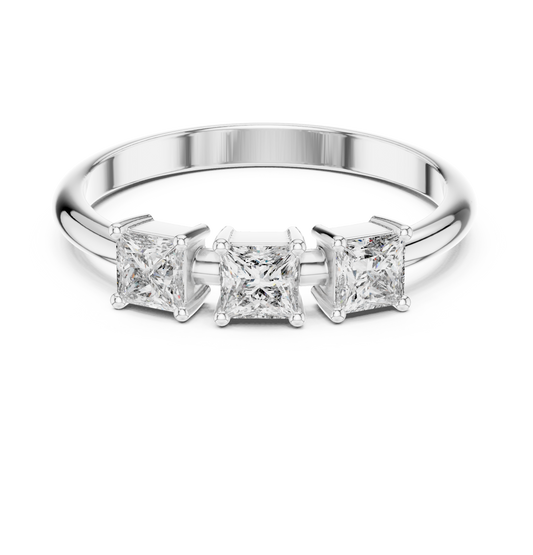 Princess Cut Three-Stone Lab Grown Diamond Ring