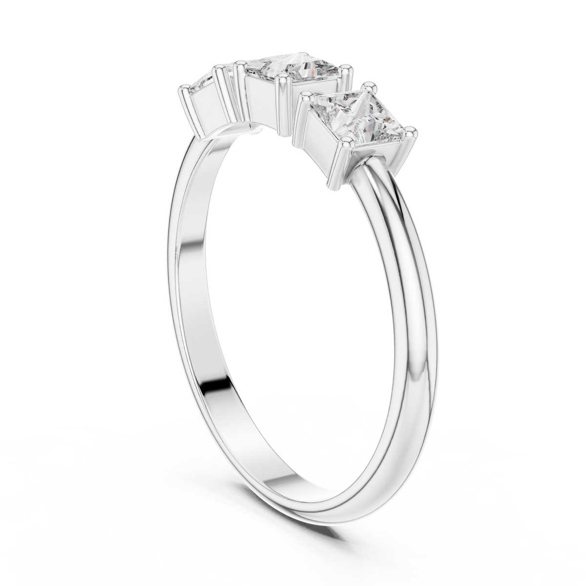 Princess Cut Three-Stone Lab Grown Diamond Ring