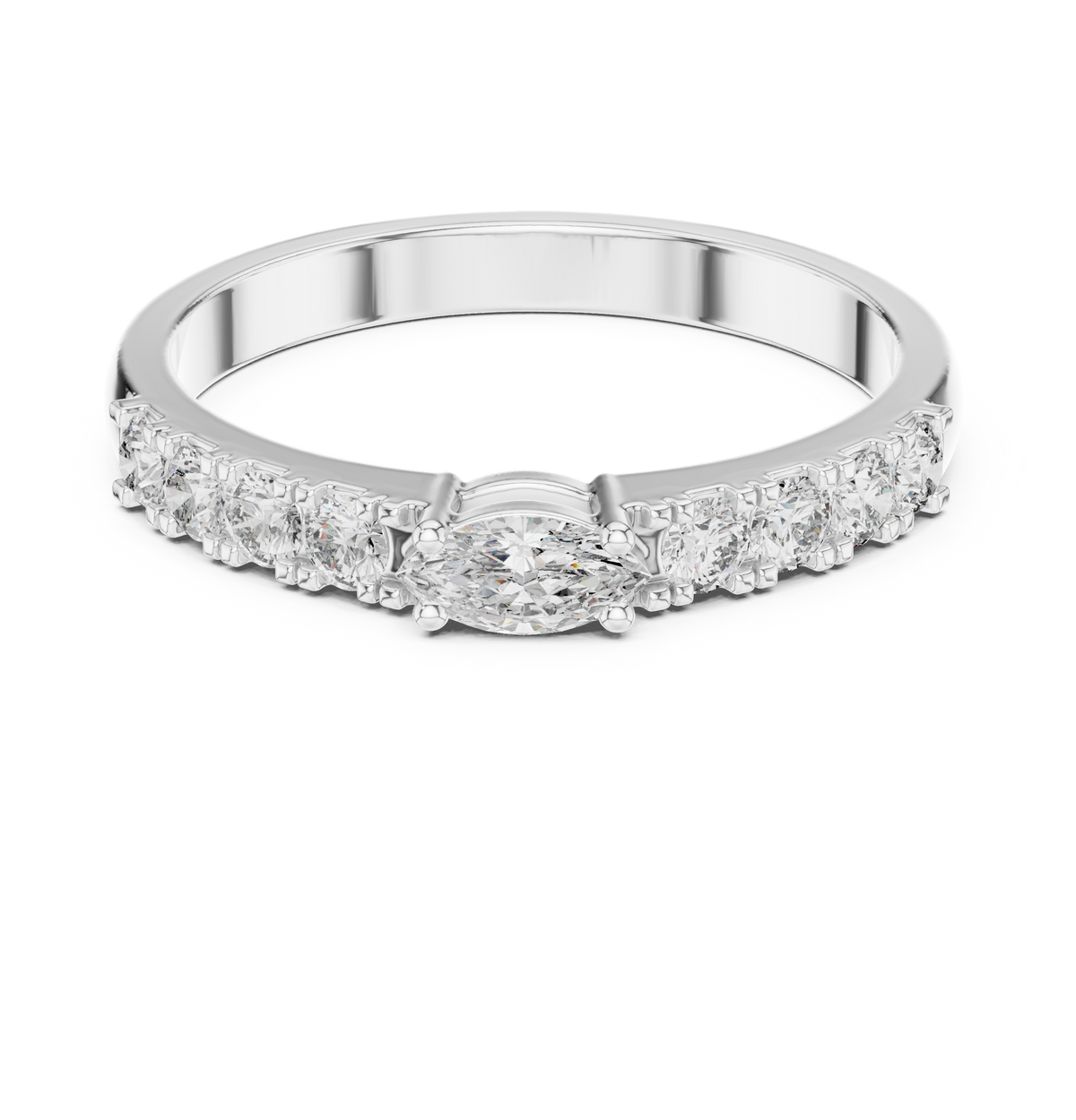 Modern East-West Marquise Lab Grown Diamond Ring