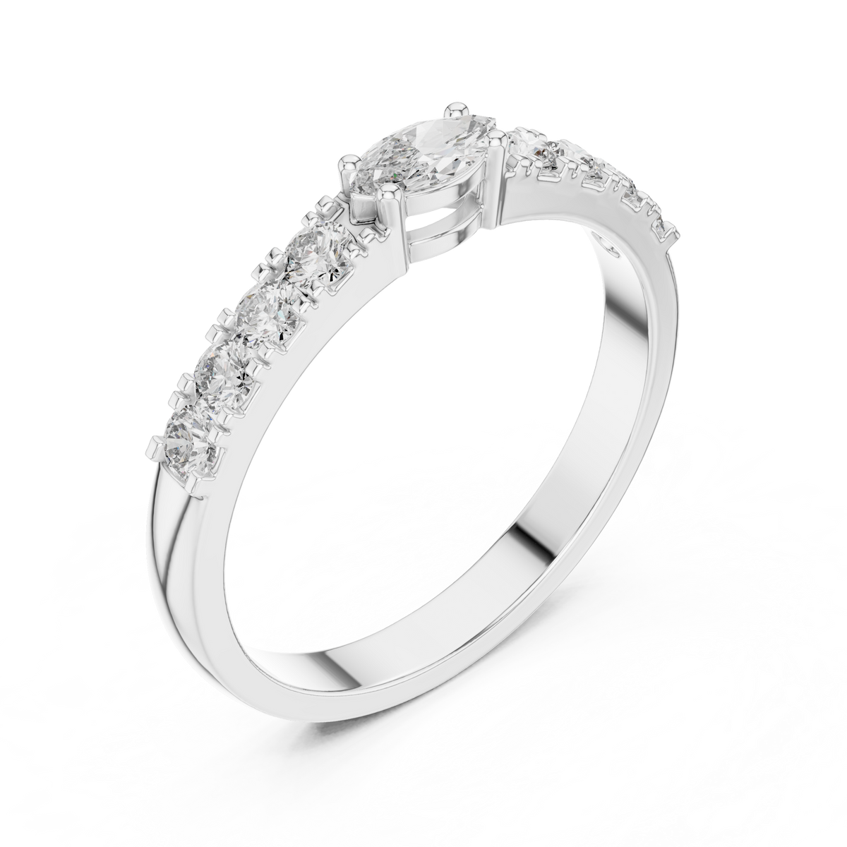 Modern East-West Marquise Lab Grown Diamond Ring