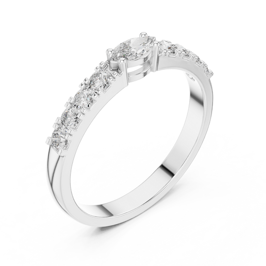 Modern East-West Marquise Lab Grown Diamond Ring