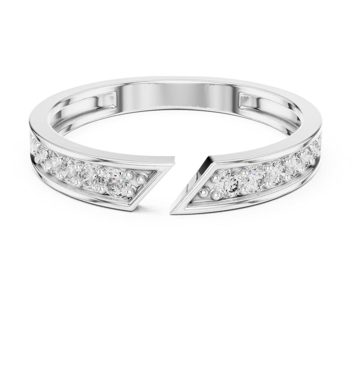 Open Bypass Milgrain Chevron Lab Grown Diamond Ring