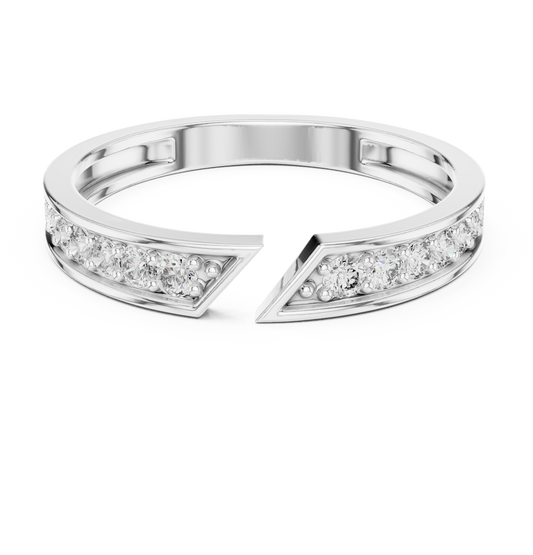 Open Bypass Milgrain Chevron Lab Grown Diamond Ring